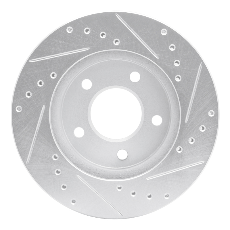 Buick Rendezvous Brake Rotor (1) - Front Left - R1 Concepts - Drilled & Slotted - Silver - `01-`07